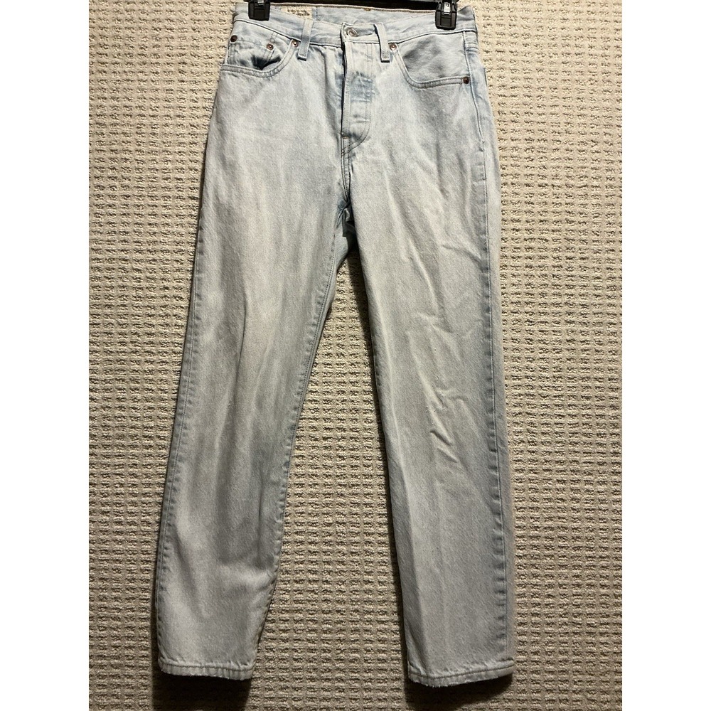 Levi's Premium Big E 501 Blue Jeans Light Wash Denim High Rise Women's 24x 28